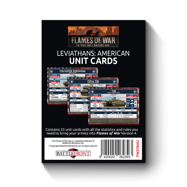 Late War Leviathans: American Unit Cards (Limited Edition) - Flames Of War