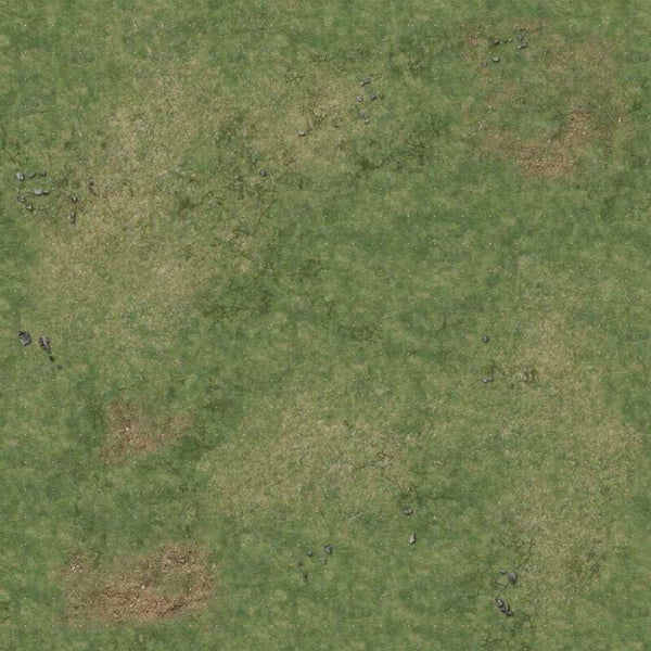 Grassy Fields Gaming Mat 2x2 - Grid