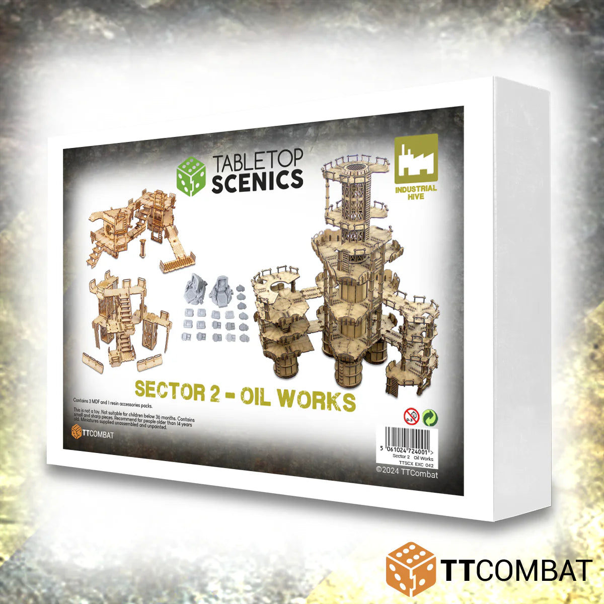 TTCOMBAT MDF Industrial Hive: Sector 2 - Oil Works White Box Bundle