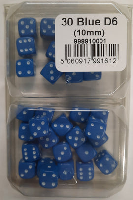 30 Blue D6 (10mm)