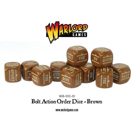 Bolt Action Orders Dice - Brown (12)