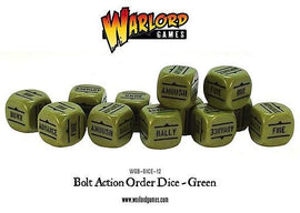 Bolt Action Orders Dice - Green (12)