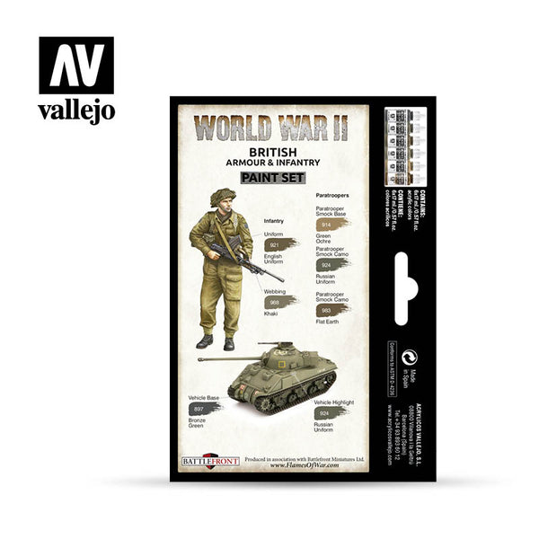 WWII British Armour & Infantry - Vallejo Paint Set
